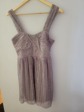 Topshop Lavender Pleated Mini Dress